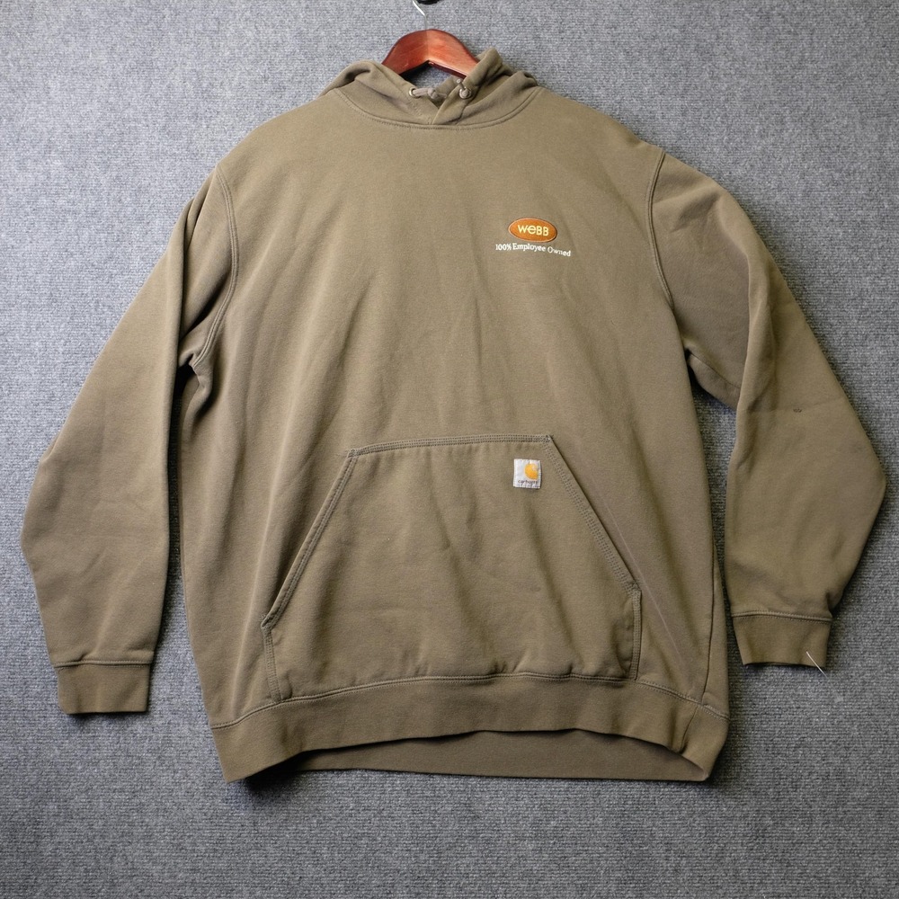Carhartt Hoodie Mens XL Green Pullover Webb 100% Employee Owned Workwear Fleece